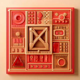 Folkobarro style, Midjourney V6.1: typographic composition with large letters