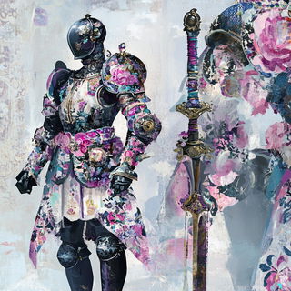 Cindertrace style, Midjourney V6.1: concept art character design of retropunk steam knight