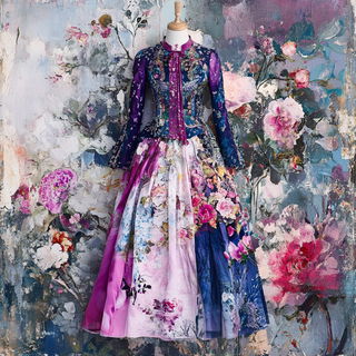 Cindertrace style, Midjourney V6.1: haute-couture fashion outfit