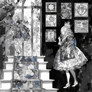 Cindertrace style, Midjourney V6.1: black-and-white manga comic strip