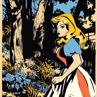 Skullstep style, Midjourney V6.1: retro fairy-tale illustration