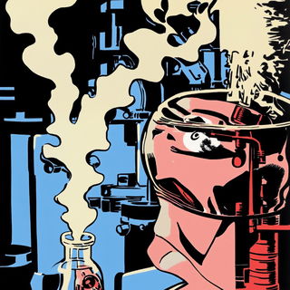 Skullstep style, Midjourney V6.1: editorial illustration for popular scientific magazine cover