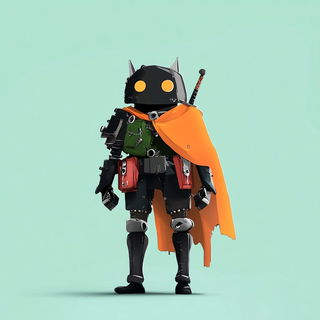 Carminevoid style, Midjourney V6.1: concept art character design of retropunk steam knight