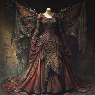 Oxide Wave Foundry style, Midjourney V6.1: haute-couture fashion outfit