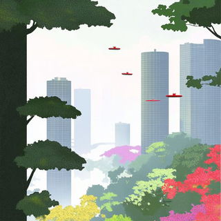 Indigomycete style, Midjourney V6.1: megacity with futuristic bioarchitecture
