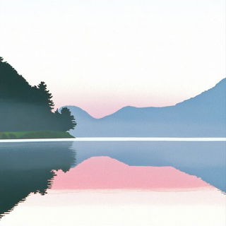 Indigomycete style, Midjourney V6.1: realistic landscape photograph of quiet dawn