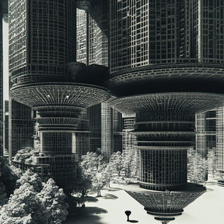 Angular Storybook Embroidery style, Midjourney V6.1: megacity with futuristic bioarchitecture
