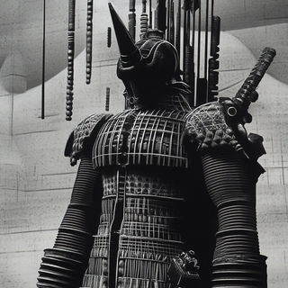 Angular Storybook Embroidery style, Midjourney V6.1: concept art character design of retropunk steam knight