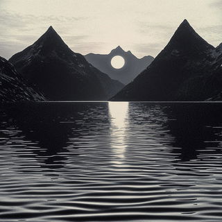 Angular Storybook Embroidery style, Midjourney V6.1: realistic landscape photograph of quiet dawn