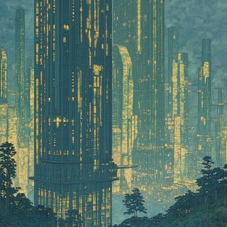 Canyonhydra style, Midjourney V6.1: megacity with futuristic bioarchitecture