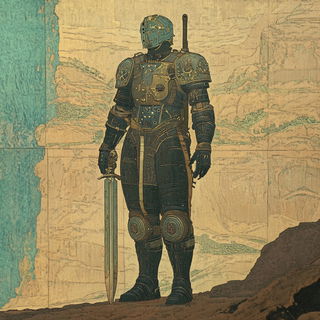 Canyonhydra style, Midjourney V6.1: concept art character design of retropunk steam knight