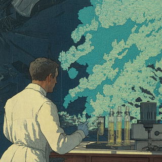 Canyonhydra style, Midjourney V6.1: editorial illustration for popular scientific magazine cover