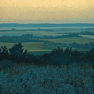 Canyonhydra style, Midjourney V6.1: realistic landscape photograph of quiet dawn