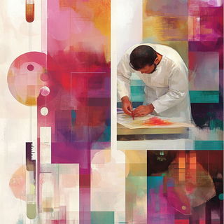 Hollander Figure Studies style, Midjourney V6.1: editorial illustration for popular scientific magazine cover