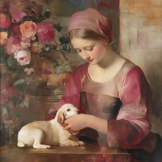 Hollander Figure Studies style, Midjourney V6.1: classical 18th-century oil painting