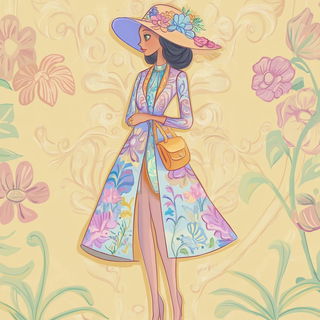 Chromaloop style, Midjourney V6.1: haute-couture fashion outfit
