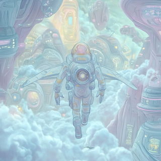 Chromaloop style, Midjourney V6.1: cinematic shot from sci-fi movie