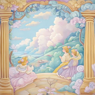 Chromaloop style, Midjourney V6.1: classical 18th-century oil painting