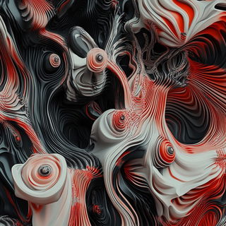 Riso Coastline Motion style, Midjourney V6.1: creative pattern composition