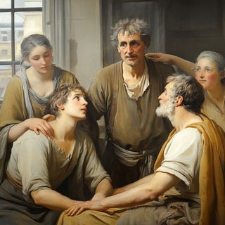 Stratigraphic Brushwork style, Midjourney V6.1: classical 18th-century oil painting