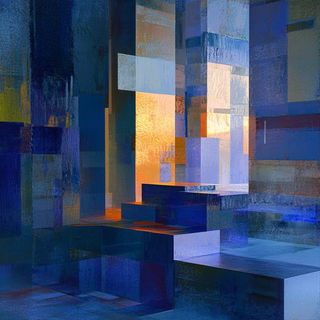 Bluebell Thunderhead style, Midjourney V6.1: abstract 3D render