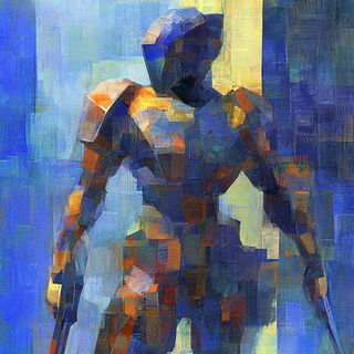 Bluebell Thunderhead style, Midjourney V6.1: concept art character design of retropunk steam knight