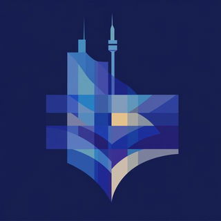 Bluebell Thunderhead style, Midjourney V6.1: bold minimalist logo design for Istanbul city municipal services