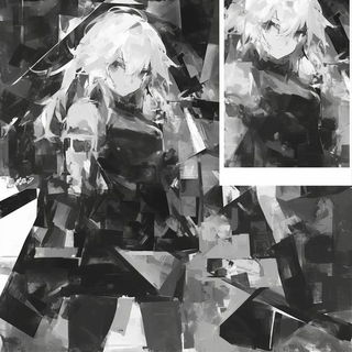 Bluebell Thunderhead style, Midjourney V6.1: black-and-white manga comic strip