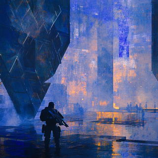 Bluebell Thunderhead style, Midjourney V6.1: cinematic shot from sci-fi movie