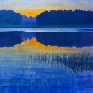 Bluebell Thunderhead style, Midjourney V6.1: realistic landscape photograph of quiet dawn