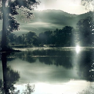 Developer Bath for Giants style, Midjourney V6.1: realistic landscape photograph of quiet dawn