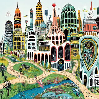 Chromafissure style, Midjourney V6.1: megacity with futuristic bioarchitecture