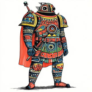 Chromafissure style, Midjourney V6.1: concept art character design of retropunk steam knight