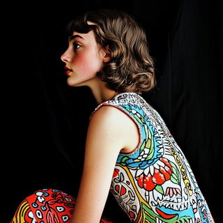 Chromafissure style, Midjourney V6.1: photographic portrait of female protagonist