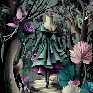 Scenoparallax style, Midjourney V6.1: retro fairy-tale illustration