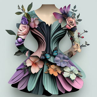 Scenoparallax style, Midjourney V6.1: haute-couture fashion outfit