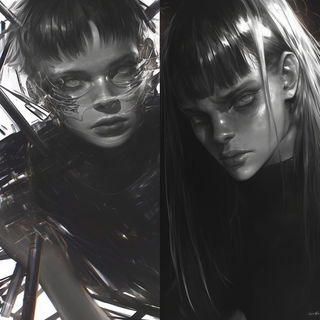 Kaleidocarnival style, Midjourney V6.1: black-and-white manga comic strip