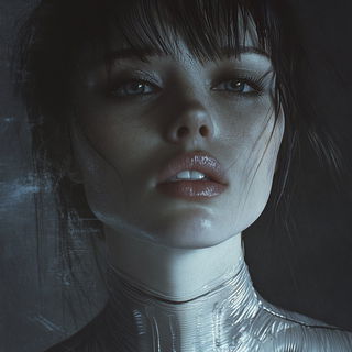 Kaleidocarnival style, Midjourney V6.1: photographic portrait of female protagonist