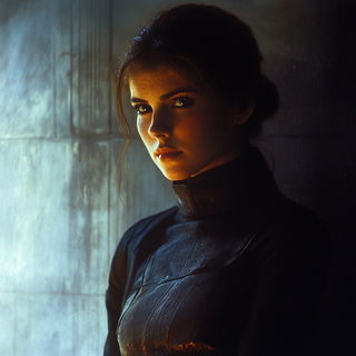Cloudcap Rookery style, Midjourney V6.1: photographic portrait of female protagonist