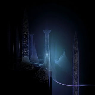 Chromabrocadia style, Midjourney V6.1: megacity with futuristic bioarchitecture