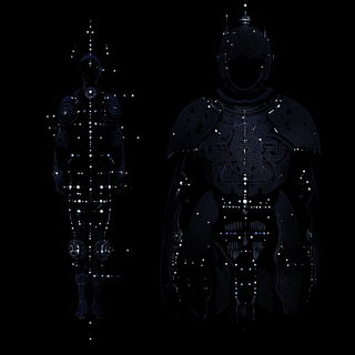 Chromabrocadia style, Midjourney V6.1: concept art character design of retropunk steam knight