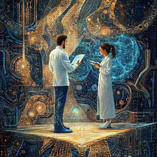 Cloudsplice style, Midjourney V6.1: editorial illustration for popular scientific magazine cover