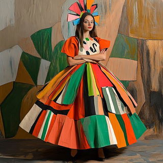 Spring Dragonwood style, Midjourney V6.1: haute-couture fashion outfit