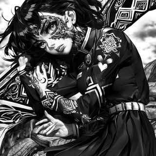 Galegraphica style, Midjourney V6.1: black-and-white manga comic strip