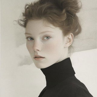 Sunmarket Chromatide style, Midjourney V6.1: photographic portrait of female protagonist