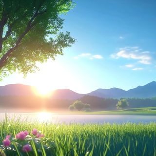 Nuckelavee Glassworks style, Midjourney V6.1: realistic landscape photograph of quiet dawn