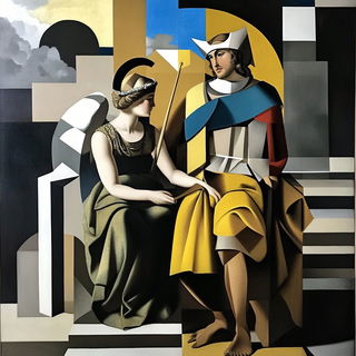 Neurothread style, Midjourney V6.1: classical 18th-century oil painting