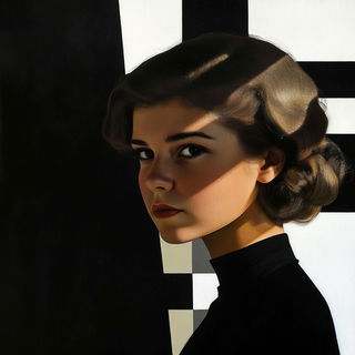 Neurothread style, Midjourney V6.1: photographic portrait of female protagonist