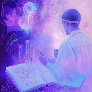 Bazaarocut style, Midjourney V6.1: editorial illustration for popular scientific magazine cover