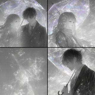 Bazaarocut style, Midjourney V6.1: black-and-white manga comic strip